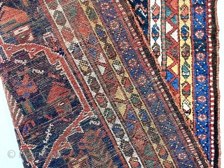 Antique Persian rug, likely bahktiari,  in very good condition with an attractive design and lovely old colors. Overall good medium length pile with just light wear. I see a few tiny  ...