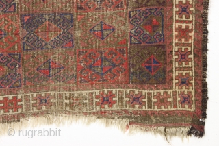 Antique baluch. All good natural colors with nice greens, purples and strong reds. Turkish knotted. A bit worn. Needs a wash. Just when you thought it was safe to look at RR,  ...