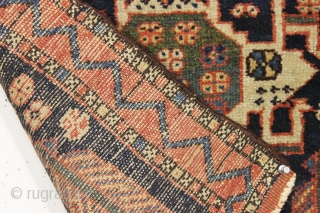 antique northwest persian bagface with an interesting design, deep blur ground and overall good pile. As found, very dirty but nice tight weave, good even pile and original closure tabs. All good  ...