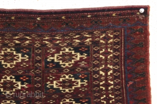 antique tekke mafrash complete with original back. From a recently acquired local New England collection of older tribal pieces. Fine weave and all natural colors featuring a nice deep red and electric  ...