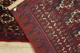 antique tekke mafrash complete with original back. From a recently acquired local New England collection of older tribal pieces. Fine weave and all natural colors featuring a nice deep red and electric  ...