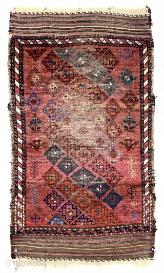 Antique small Baluch rug. Another Baluch weaving I have enjoyed for many years. And yes I know it’s got wear. Early and genuine woven art. (If you have to ask about the  ...