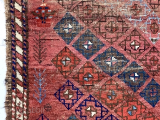 Antique small Baluch rug. Another Baluch weaving I have enjoyed for many years. And yes I know it’s got wear. Early and genuine woven art. (If you have to ask about the  ...