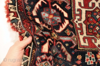 Antique South Persian bagface. Great color. Great wool. Mostly good lustrous pile. Edge loss all around, probably was a seat cushion sometime in its life. All natural colors. No repairs. Clean. 19th  ...