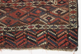 Antique yomud ensi. Rough but absolutely real older example, "as found", fresh from a New England home. Very dirty with wear and creases. All good natural colors. With some TLC this could  ...