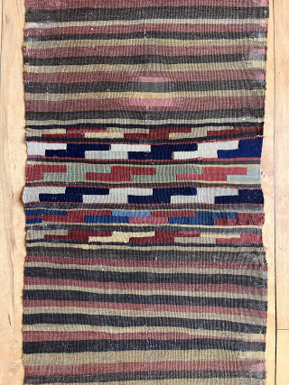 Interesting original complete pair of flat woven bags. Original bridge section and faces, looking like possibly never assembled. Colors appear all natural. All wool. Never had anything quite like this. Shahsavan? Veramin?  ...