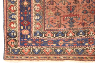 Antique afshar. Interesting design. All good natural colors. Thin and fine but all there. 19th c. 3'8" x 5'2"              