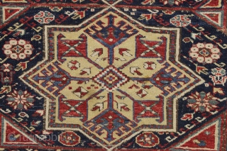 antique caucasian shirvan rug. Nice older example fresh picked in New England this week. As found, very dirty with even low pile and heavily oxidized browns. Original sides. All natural colors. Few  ...