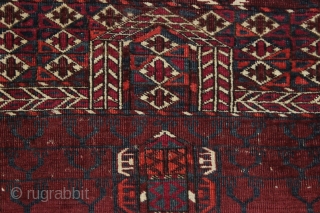 antique tekke ensi. Fresh New England find this week. AS found, reasonably clean with good even low pile and good edges, few creases. Colors appear all good although difficult to photograph. Nice  ...