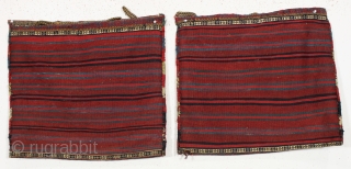 pair of antique south persian bags fresh from a local North Shore home. Both bags complete with original backs, closure tabs and loops. Both pieces in good pile with all natural colors.  ...