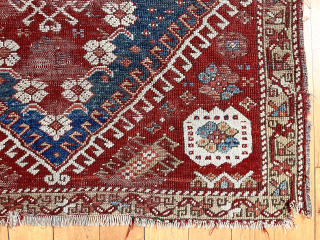 Early west Anatolian small rug. An interesting example of a well known type we see often. This one, in my opinion, differs from most in a significant way. Age. I think this  ...