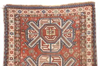 Antique lenkoran rug. Nice soft colored ground with pretty yellows and greens. Not to long, not to short, just right. Condition issues but ample pile for repair. "as found", very very dirty.  ...