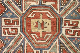 Antique lenkoran rug. Nice soft colored ground with pretty yellows and greens. Not to long, not to short, just right. Condition issues but ample pile for repair. "as found", very very dirty.  ...