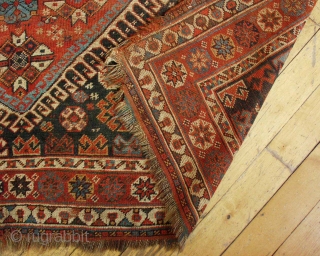 Antique South Persian rug. Very active design with all manner of creatures. Nice squarish size. Pile varies from medium to low. Could use a wash and some restoration. Late 19th c. rug.  ...