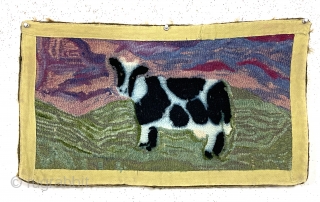 Holy cow! Old tiny hooked rug with a cow. No idea age or anything much about it other than I like it. Who doesn’t like cows? Seems reasonably clean and in good  ...