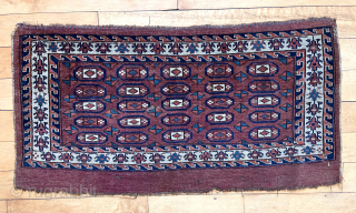 Antique turkman yomud kap with an attractive and somewhat uncommon design. Overall good condition for the age with good overall pile. All natural colors. Turkish knotted. Reasonably clean. 19th c. 18” x  ...