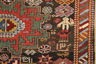 antique little caucasian rug with interesting and quirky drawing. Dated lesghi star rug with charming little people. It has been suggested they are holding candles, or perhaps as I always suspected, they  ...