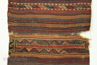 Complete pair of Antique Jaf Kurd bags. Very unusual border. Good pile. All good natural colors featuring a fine yellow and an unusual good apricot orange. Rough edges, some damages as shown.  ...