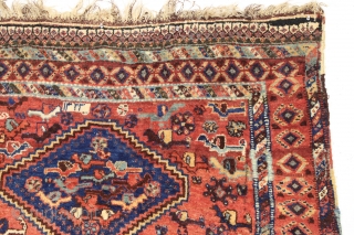 Full pile antique south persian rug with many many birds. An interesting variant on the iconic south persian bird rug design. All natural colors with an unusual and attractive palette. Inscribed date.  ...