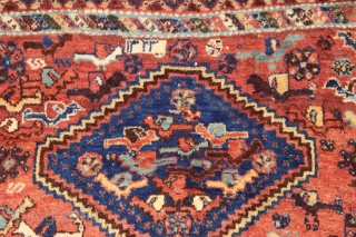 Full pile antique south persian rug with many many birds. An interesting variant on the iconic south persian bird rug design. All natural colors with an unusual and attractive palette. Inscribed date.  ...