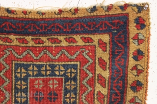 old and unusual anatolian yastik. All natural colors. In rough condition as shown. Good age, 3rd qtr. 19th c. 22" x 30"           