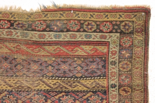 antique kurd bidjar rug. Quirky little rug with a field of all border designs. "as found", very very very dirty and with wear and roughness as shown. Priced accordingly. No idea what  ...