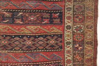 antique kurd bidjar rug. Quirky little rug with a field of all border designs. "as found", very very very dirty and with wear and roughness as shown. Priced accordingly. No idea what  ...