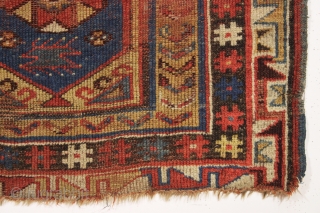 antique makri prayer rug. Ghostly old rug. Still has a little something left. Ca. 1850. 3'8" x 5'4"               