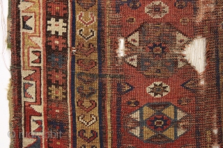 antique makri prayer rug. Ghostly old rug. Still has a little something left. Ca. 1850. 3'8" x 5'4"               