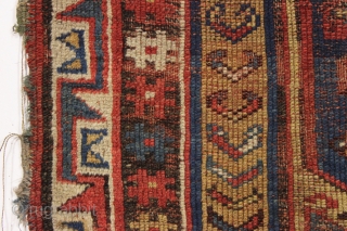 antique makri prayer rug. Ghostly old rug. Still has a little something left. Ca. 1850. 3'8" x 5'4"               