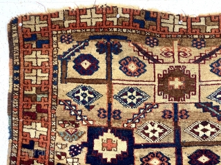 Antique east Anatolian Kurdish rug. Classic design with good saturated natural colors and overall thick high pile. Attractive and wonky example of this well known type. Smaller than most. Great abrash. Reasonably  ...