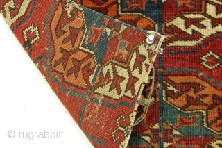 Antique Tekke rug fragment. Not to big, not to small, just right. Makes a fine large mouse pad. All good colors. app. 12" x 20"        