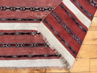 Antique turkman Ak Chuval. Fine weave. All natural colors. Good age, 3rd qtr. 19th c.  25” x 38”
Asking $325             