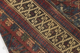 antique zejwa kuba rug. What remains of a classic kuba type rug. "as found", extremely dirty and with much wear and edge loss. Priced accordingly. Under all that dirt are good colors  ...