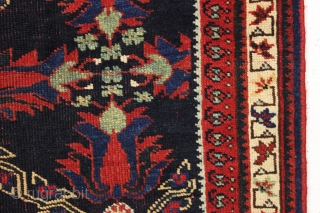 antique small afshar rug with attractive tulip design field. Nice example with all wool foundation. Overall pretty good condition with good even low pile, original selvages and fancy end finishes. All natural  ...