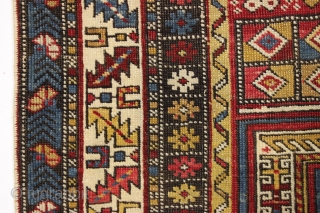 antique shirvan rug with classic keyhole medallion. Busy, but in a nice way. Good overall condition with even pile and all natural colors. Clean and ready for wall dispay or light floor  ...