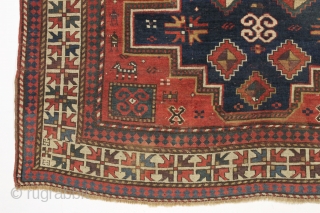 large early lori pombak kazak with crisp drawing and excellent color. "As found", very very dirty with even pile, original selvages, some scattered wear and light corner staining as shown. I don't  ...