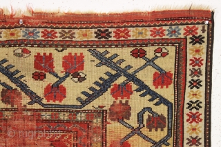 early melas rug. words fail. 1st half 19th c. 3'5" x 5'3"                     