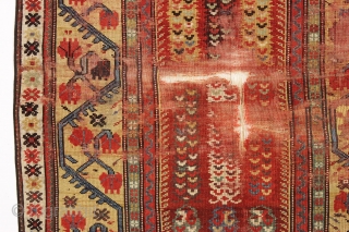 early melas rug. words fail. 1st half 19th c. 3'5" x 5'3"                     