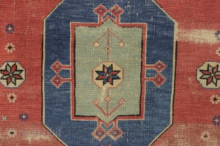 Antique little mystery rug. Looks like a little serapi or bahkshaish rug with open and archaic drawing. There are caucasian shirvan rugs that look a bit like this as well. Single wefted  ...