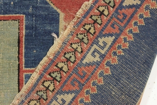 Antique little mystery rug. Looks like a little serapi or bahkshaish rug with open and archaic drawing. There are caucasian shirvan rugs that look a bit like this as well. Single wefted  ...