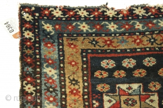 Antique Persian Veramin rug. Attractive design. Mostly good thick pile. All natural colors. Ends unraveled. Original sides with weft returns, some rough spots as shown but not missing guard border. ca. 1900,  ...