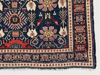 Antique Persian Senneh rug with an attractive and uncommon field design. Overall good condition for the age with nice even low pile. Lovely colors. I don’t see any repairs. Reasonably clean. Fresh  ...