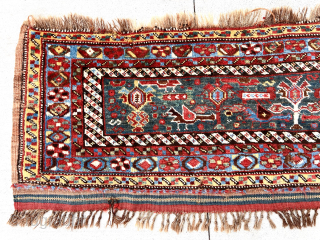 Unusual Antique south Persian pile weaving with birds, likely a trapping. Wide range of the best natural colors. Overall good condition with decent pile. I see a small hole in the lower  ...