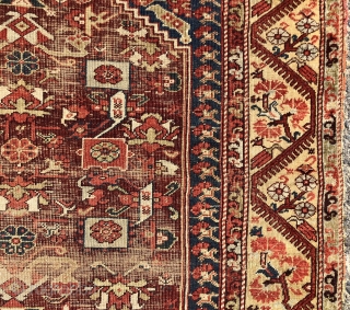 Early Anatolian Demerci Khula rug with classic field and lovely yellow border. Overall good condition for an older example. Even low pile with heavy oxidation of the field ground. Original selvages and  ...