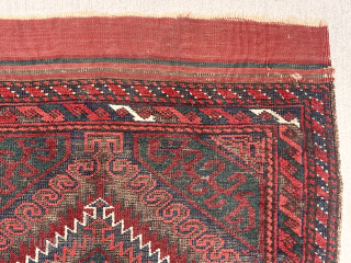 Older Baluch bagface. Classic latch hooked “mushwani” type. As good color as I have seen with rich reds and greens.  Lovely sculpted brown oxidation. From my modest collection. 19th c. 25”  ...