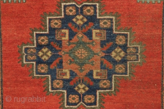 Antique afshar rug. Very coarsely woven rustic rug,"as found", very dirty with heavy brown oxidation and some wear as shown. Appears to have all good colors under the grime. 19th c. 4'8"  ...