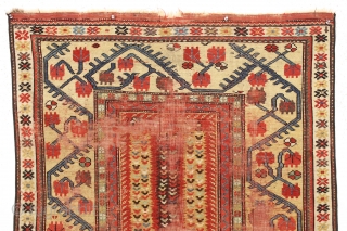 Antique early melas rug. Ineffable. ca. 1850 or earlier. 3'7" x 4'9"                     