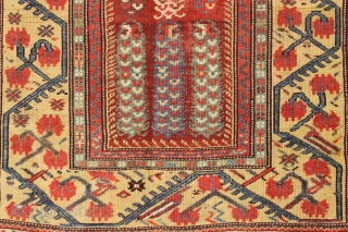 Antique early melas rug. Ineffable. ca. 1850 or earlier. 3'7" x 4'9"                     