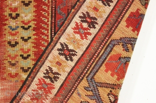 Antique early melas rug. Ineffable. ca. 1850 or earlier. 3'7" x 4'9"                     